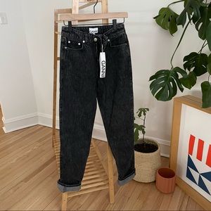 Ganni Washed Denim High-Waisted Jeans